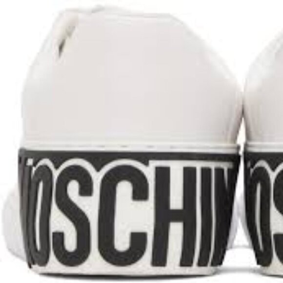 Moschino Logo Leather Slip-On Sneaker, White Women Size EU 37 - Picture 1 of 8